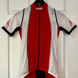 GORE Wear Full Zip Cycling Jersey White Fireball Size Small